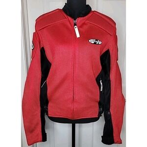 Joe Rocket Ballistic Series Motorcycle Jacket Mesh Armor Touring Red Black Small